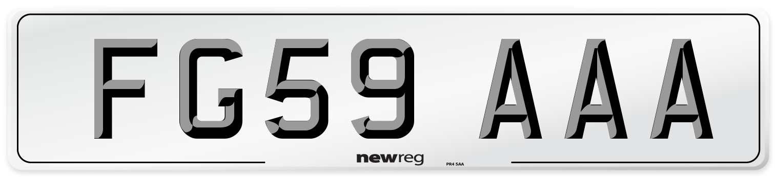 FG59 AAA Number Plate from New Reg